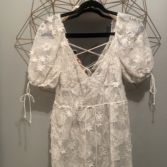 For Love & Lemons white daisy crochet maxi dress - Picture 15 of 17